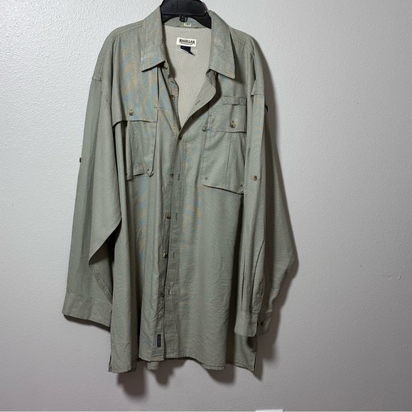Magellan Sportwear Men Aransas Pass Plaid Beige Tan‎ Button Down Shirt size XXL. - Picture 1 of 10